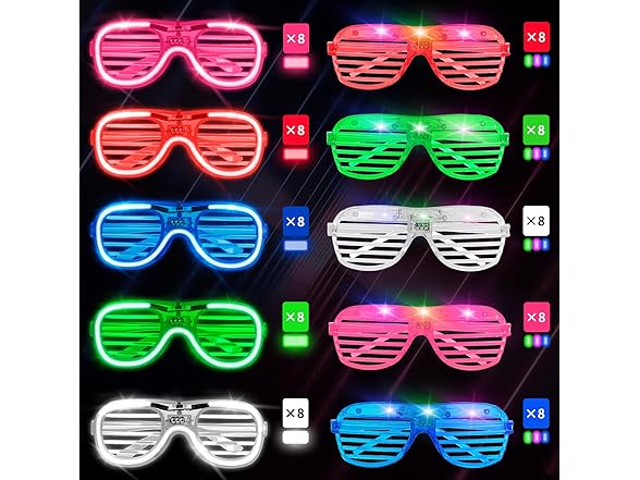 Wyuuyaa 80 Pack LED Light Up Glasses