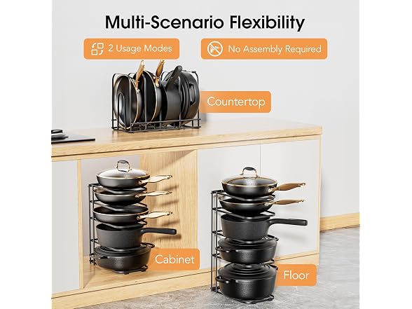 5-Tier Pot and Pan Organizer 13.6"