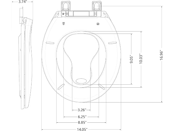 OUTLANE White Elongated Toilet Seat