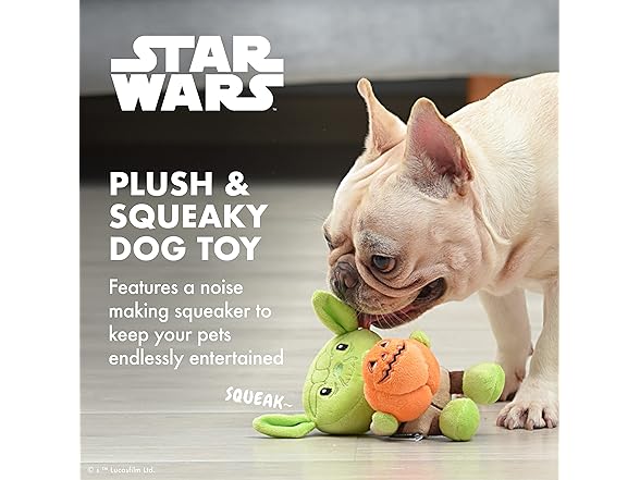 Star Wars Yoda Dog Squeaky Toy 6in