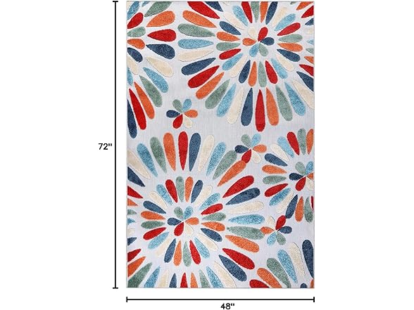 Superior Oversized Floral Indoor Outdoor Area Rug, Multicolor