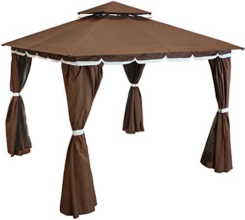 Sunnydaze Decor CRE-120 10x10ft Gazebo Brown Brown
