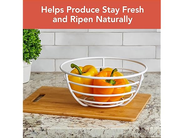 Spectrum Euro White Wire Fruit Basket