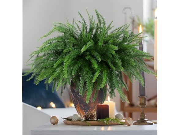 TISEMENT 12 Pcs Real Touch Norfolk Pine Branches