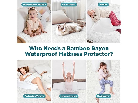 WANALIT Quilted Bamboo Rayon Mattress Cover