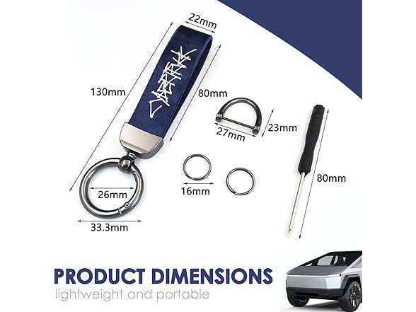 Tesla Cybertruck Keychain Blue