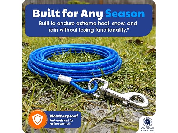 American Kennel Club Dog Tie Out Cable 20 Ft