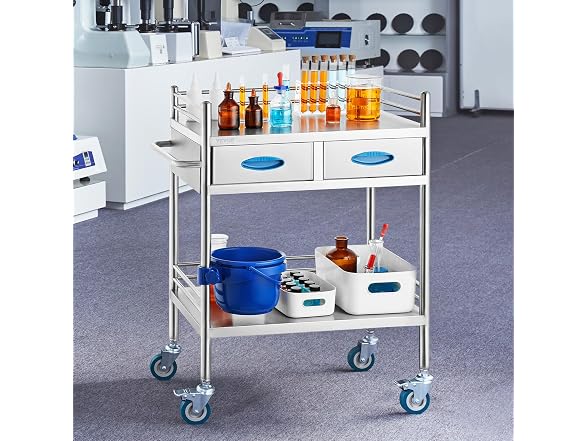 VEVOR Lab Serving Cart, 2 Layers