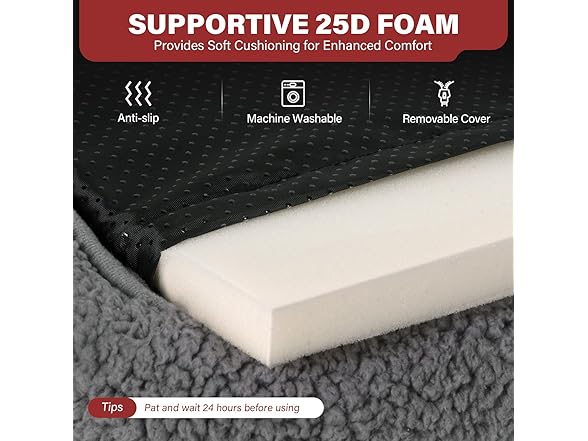 Grey 23 Inch Self Heating Pet Bed