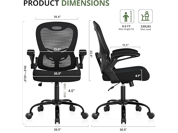Office Chair 330 lbs Capacity