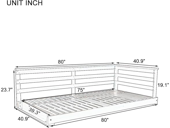 Merax 80" Acacia Wood Swing, Twin -Choose Color