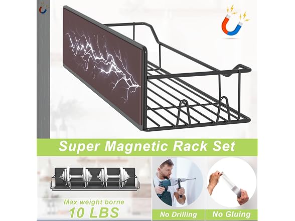 IYEBAU Magnetic Spice Rack 2 Pack (Black)