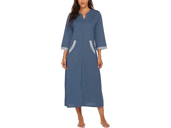 Ekouaer (3XL) Robes Zipper Sleeves Housecoat Robe