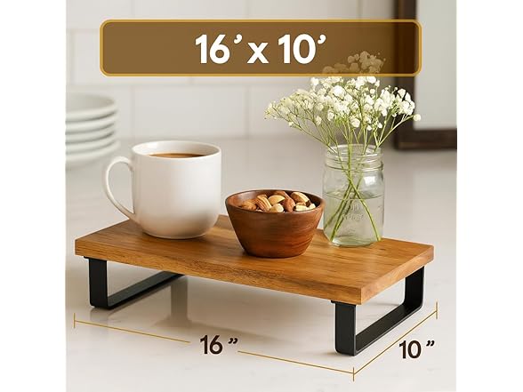 16’’ x 10’’ Serving Tray Acacia Wood Top