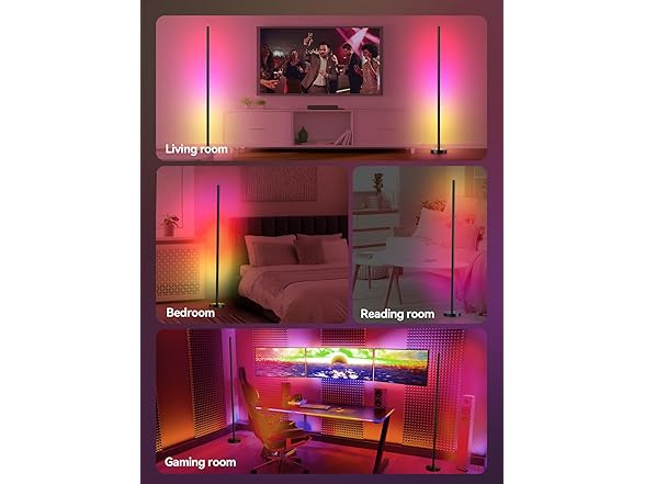 Smart RGBICW LED Corner Floor Lamp