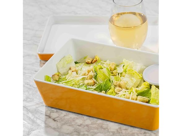 TableCraft Rectangular Stackable Bowl and Lid, Clemantine