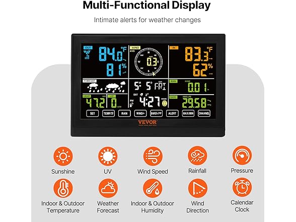 VEVOR 7-in-1 Wireless Weather Station
