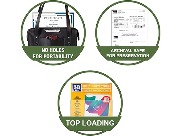 Samsill No Holes Sheet Protectors, 50Pk