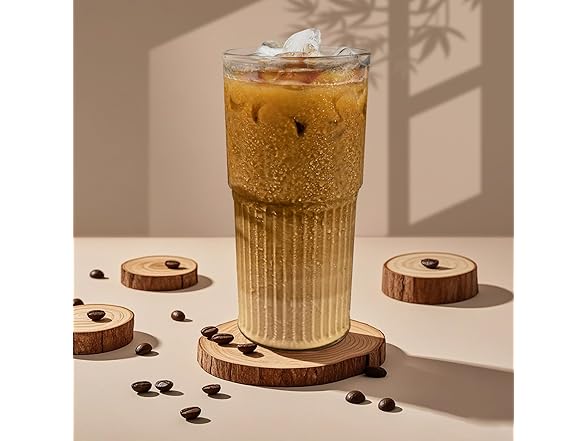 4 Pack Glass Cups with Lids