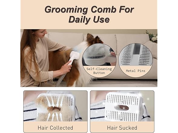 Whall TSA008 Whall Pet Vacuum Suction Clipper - Low Noise 3 