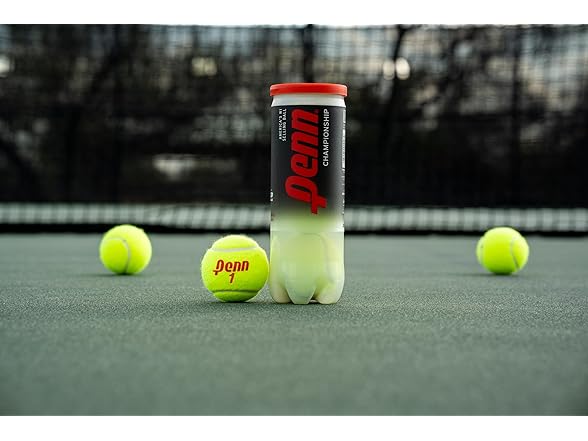 Penn Championship Tennis Balls - Regular Duty Felt Pressurized Tennis Balls - 1 Can, 3 Balls (Open Box)