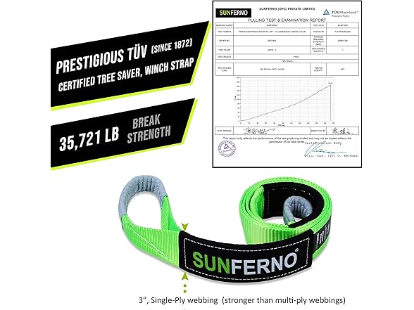 Tree Saver Winch Strap 35,000 lbs Certified