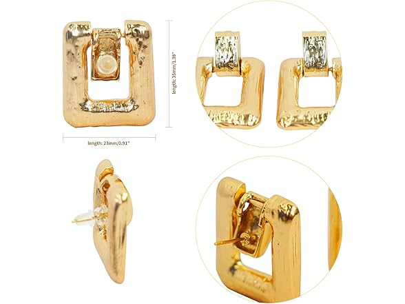 Z NEWDECO Gold Hoop Dangle Earrings