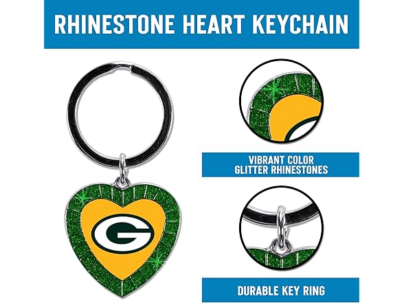 Dallas Cowboys Rhinestone Heart Keychain