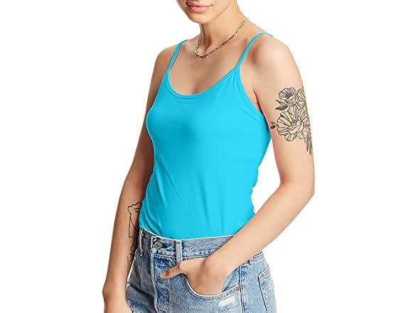 Hanes Women (XXL) Stretch Cotton Cami Built-In Bra