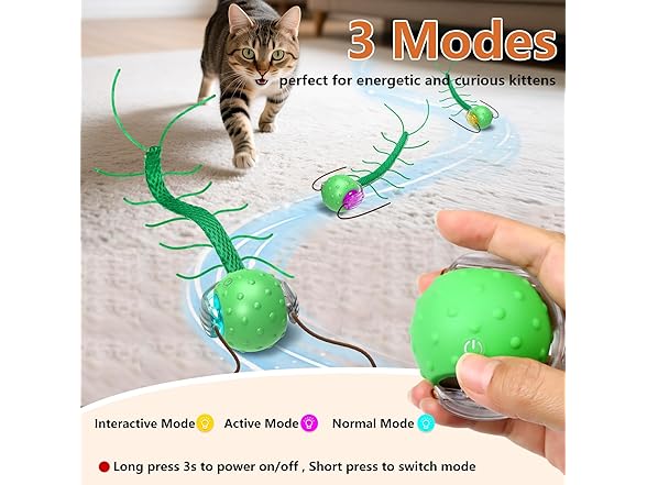 Interactive Cat Toy Ball w/ Motion & Sound