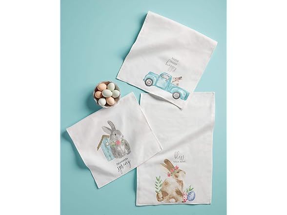 Mud Pie Bunny Easter Watercolor Towel