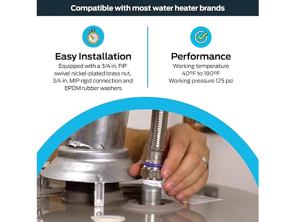 Eastman 12 Inch Steel-Flex Water Heater Connector