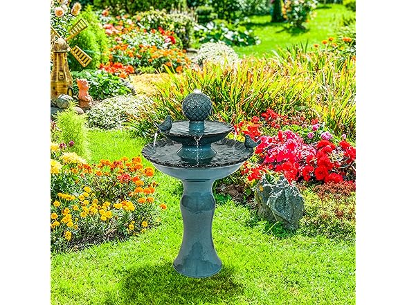 Sunnydaze 27" H 2-Tier Ceramic Water Fountain
