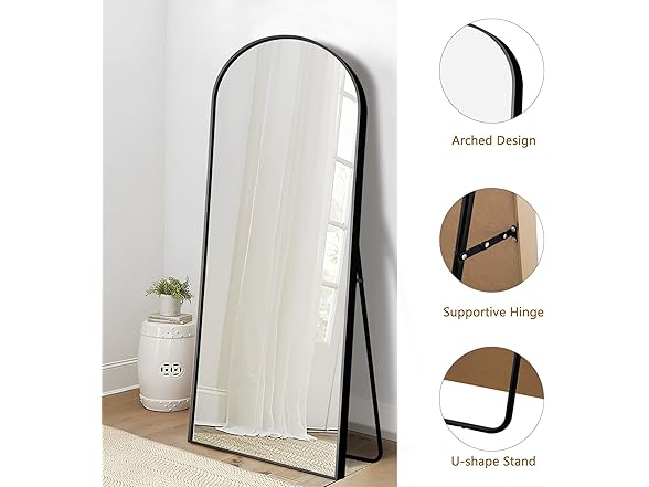 PexFix Arched Full Length Mirror Floor Full Body
