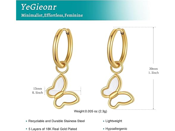 YeGieonr Gold Hoop Earrings for Women