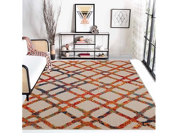 Superior 5'2"x7'2" Modern Diamond Lattice Rug