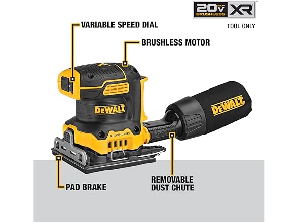 DEWALT DCW200B 20V MAX XR Sander, Brushless