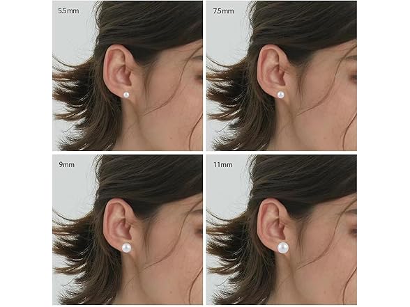 Generic Silver Pearl Stud Earrings 11mm