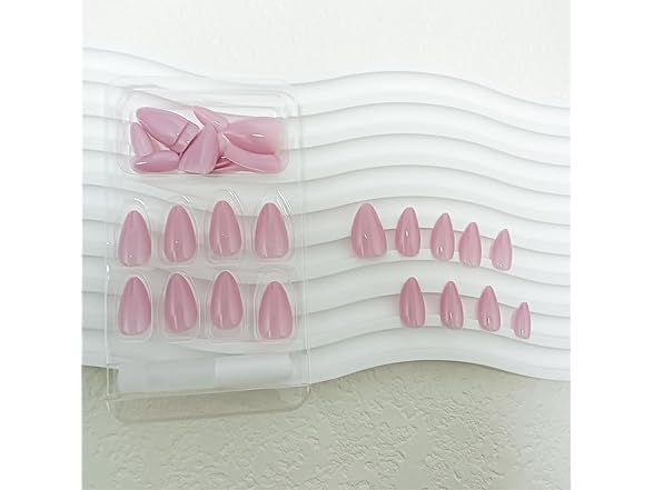 Almond Press On Nails Short (Pink, 30 Pcs)