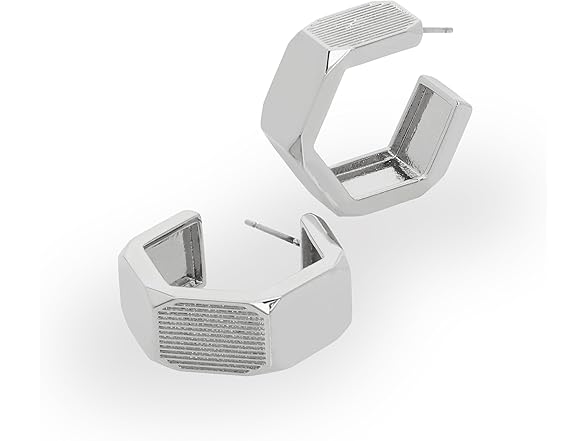 AllSaints Hexagon Hoop Earrings
