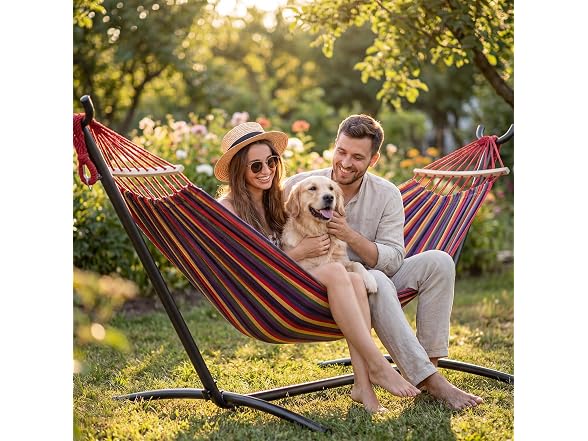 Everyfun Double Hammock with Stand, 2 Person
