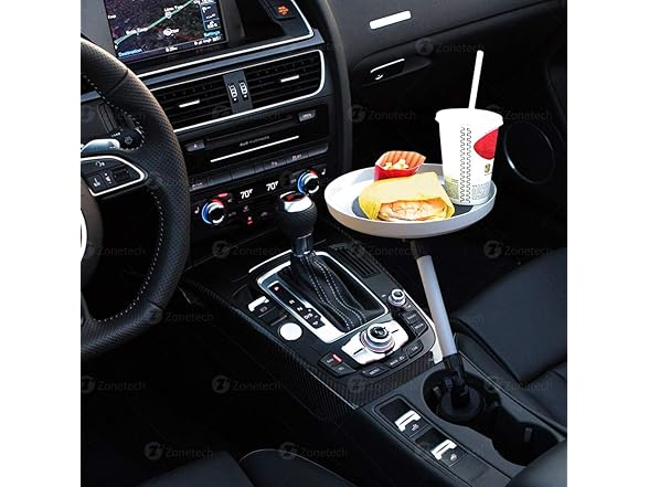 Zone Tech TR0004 Car Cup Holder Swivel Tray and Storage