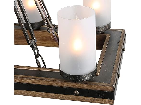 LNC Farmhouse Wood Chandelier