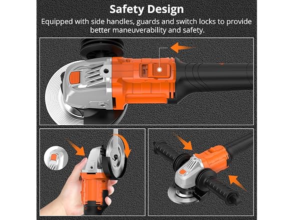 TILSWALL USPRAG01 Cordless Angle Grinder Kit Orange