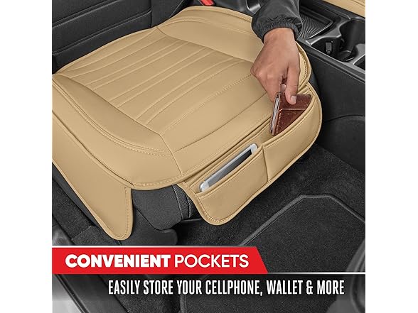Motor Trend Seat Covers Faux Leather Beige Padded