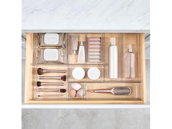 iDesign Plastic Drawer Organizer Tray, Set of 6, Clear