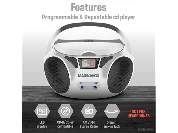 Magnavox Portable Top Loading CD Boombox