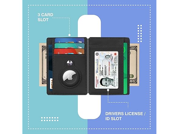 Generic AirTag Wallet Genuine Leather