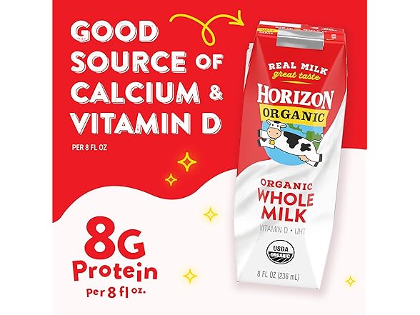 6PK Horizon Organic Shelf Stable Whole Milk