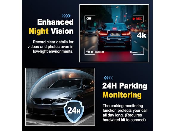 Lgueati Rear and Front Dash Cam